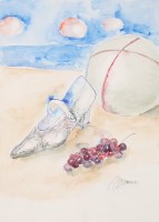 Shoe with grapes